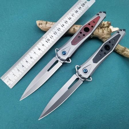 G10 folding knife with handle and tail hammer for export, escape knife, AliExpress supply, titanium-coated stainless steel outdoor knife G10 folding knife with handle and tail hammer for export, escape knife, AliExpress supply, titanium-coated stainless steel outdoor knife